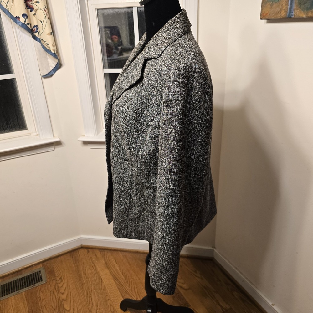 Jones Studio Women's Tweed Heathered Gray Blazer Church Career Dressy 14W - Picture 2 of 7